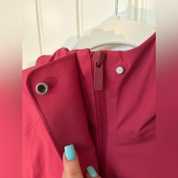 Lululemon Rain Rebel Jacket•Waterproof Long Coat•Pomegranate•FLAWLESS•Sz 10 - Picture 11 of 16